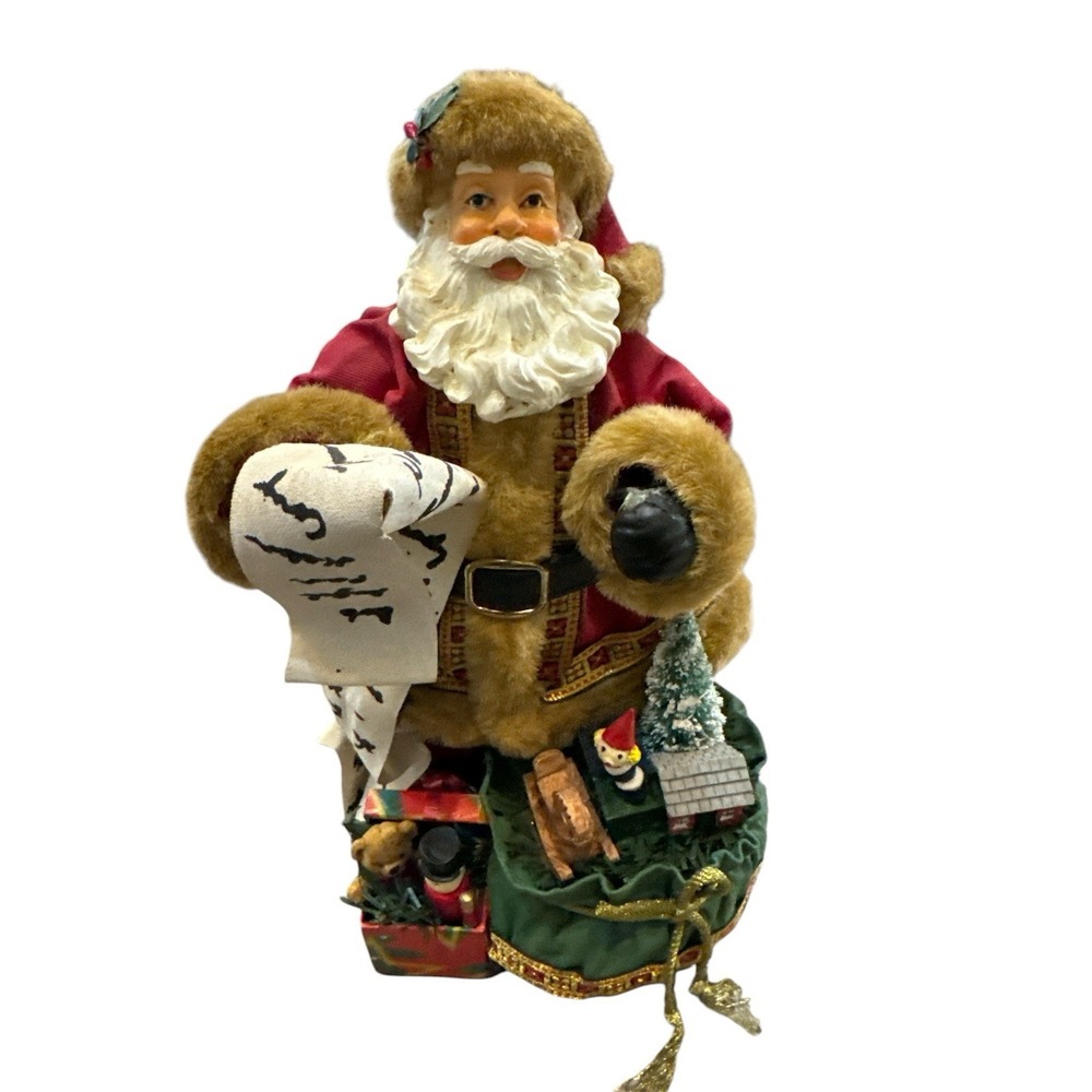 Kirkland Signature Fabric Mache Santa Claus 11" Naughty Nice Christmas Standing